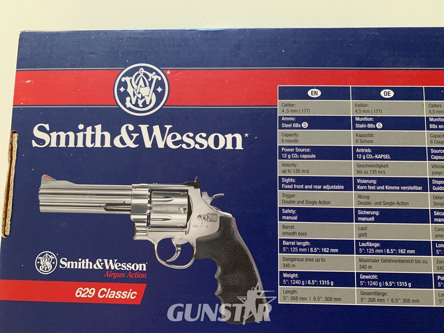 Smith & Wesson 629 Classic 6.5” CO2/Steel BBs 4.5mm - {CATEGORY} in 