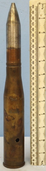 INERT DEACTIVATED. Unfired Rare American 1943 dated 1.1 inch (28x199R) High Explosive DRILL Round. - O 1826 INERT DEACTIVATED. Unfired Rare American 1943 dated 1.1 inch (28x199R) High Explosive DRILL Round. - O 1826  Other Ammunition - {CATEGORY} in 