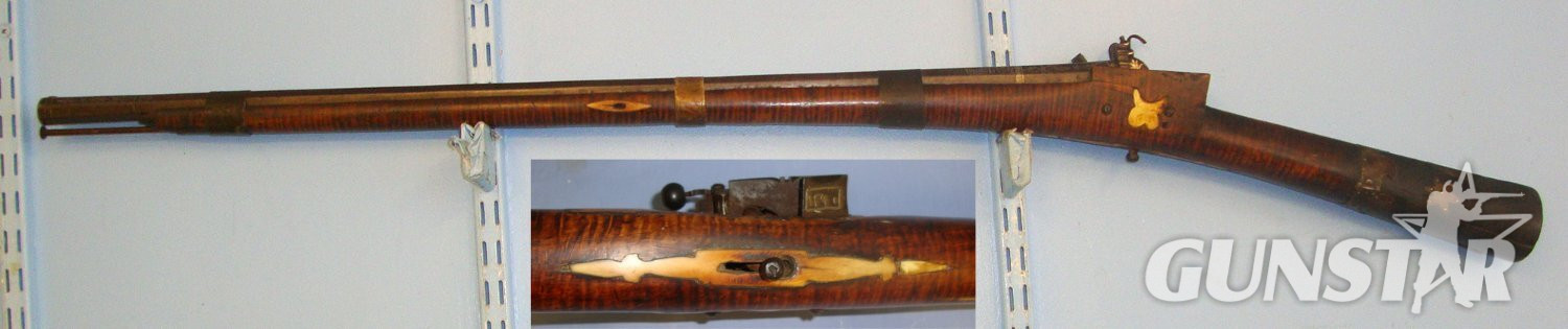  19th Century Ottoman Empire 24 Bore Miquelet Lock Rifle With Octagonal Barrel, Tiger Stripe Olive Or Palm Wood Stock, Silvered Hand Tooled Decoration, Action & Barrel Arabic Gunsmith / Family Signatures & Ram Rod. Sn 15226 Muzzleloader None Rifle