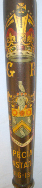 Oldham Special Constable's Lignum Vitae Hardwood Presentation Truncheon. 1916-1919 Dated, Oldham Special Constable's Lignum Vitae Hardwood Presentation T Other Accessory