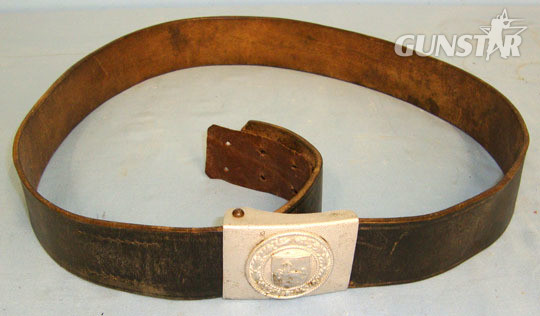 Westfalen State Police/ Fire Service 2 Piece Alloy Buckle & Period Black Leather Westfalen State Police/ Fire Service 2 Piece Alloy Buckle & Period Black Leather Clothing in 