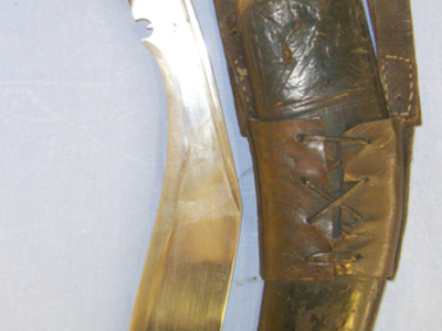 WW2 1945 British Gurkha India Government ‘IC’ Marked Kukri & Scabbard With Frog Other Blade