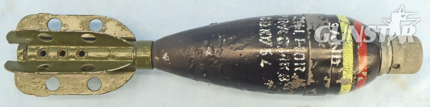 INERT DEACTIVATED. Original, 1956 Dated British 3 Inch Practice High Explosive (HE) Mortar. Sn - 22846:84 INERT DEACTIVATED. Original, 1956 Dated British 3 Inch Practice High Explosive (HE) Mortar. Sn - 22846:84  Other Ammunition - {CATEGORY} in 