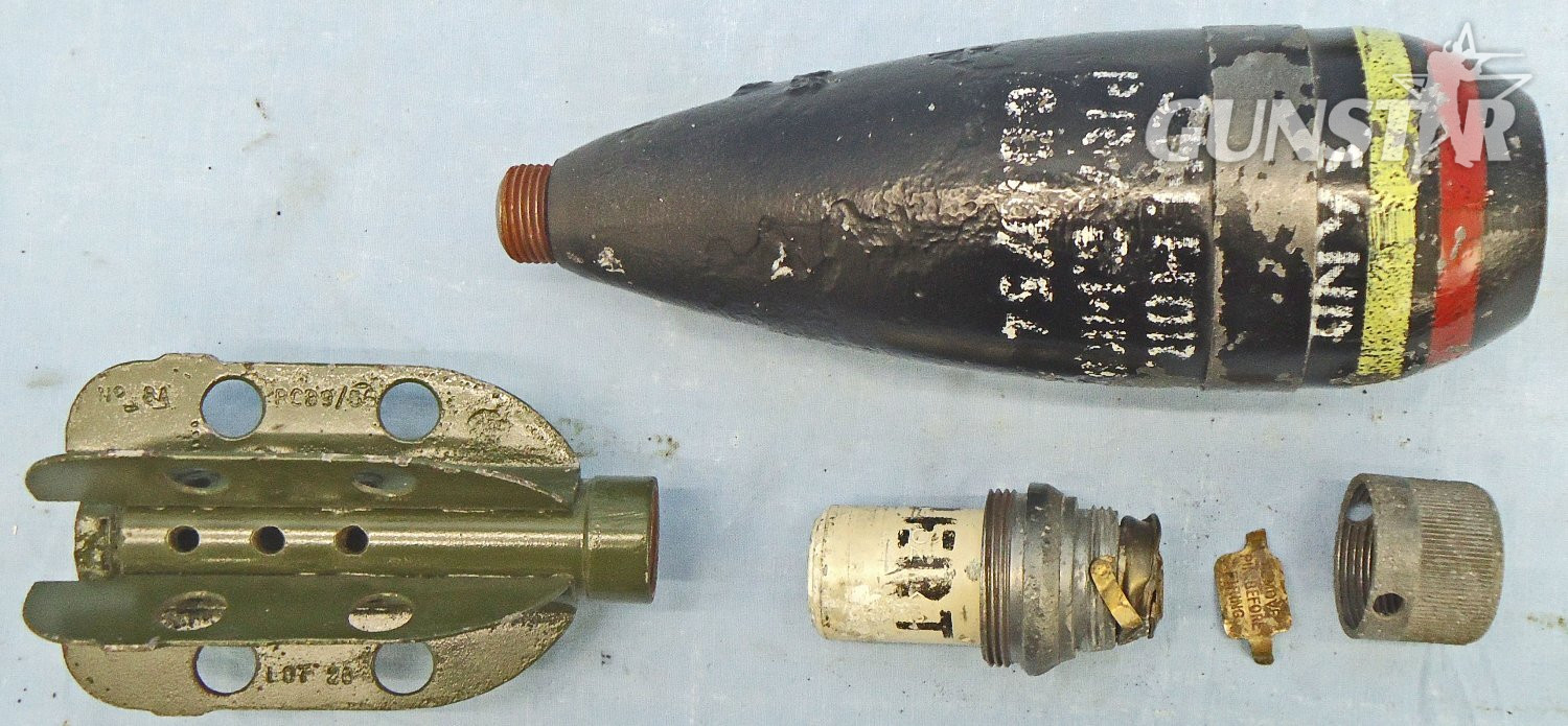 INERT DEACTIVATED. Original, 1956 Dated British 3 Inch Practice High Explosive (HE) Mortar. Sn - 22846:84 INERT DEACTIVATED. Original, 1956 Dated British 3 Inch Practice High Explosive (HE) Mortar. Sn - 22846:84  Other Ammunition 