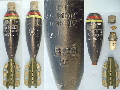 INERT DEACTIVATED. Original, 1956 Dated British 3 Inch Practice High Explosive (HE) Mortar. Sn - 22846:84 INERT DEACTIVATED. Original, 1956 Dated British 3 Inch Practice High Explosive (HE) Mortar. Sn - 22846:84  Other Ammunition