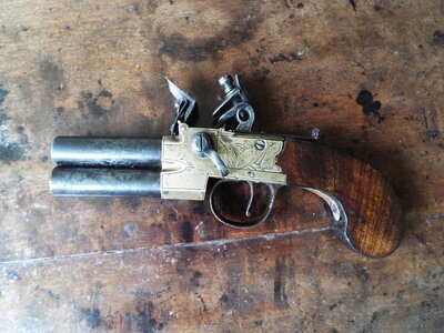 H. Nock Flintlock tap-action pistol .47 Cal Muzzleloader Muzzleloader