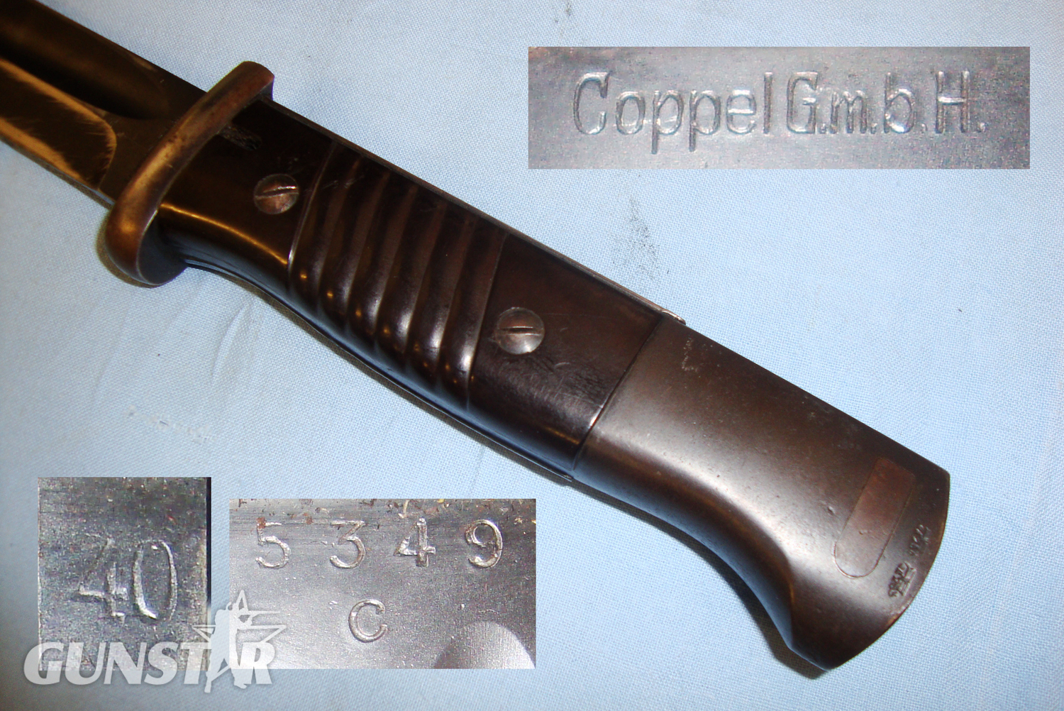 Dated WWII* S84/98 III Bayonet with Scabbard and Leather Frog. BAYO 375. Bayonet