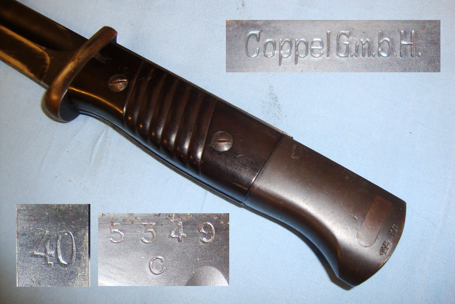 Dated WWII* S84/98 III Bayonet with Scabbard and Leather Frog. BAYO 375. Bayonet