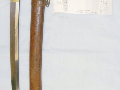 WWII Japanese Army Officer’s Type 98 Shin Gunto Seki Arsenal Sword with Smith Signature ‘NOSHU SEKI JU HATTORI MASA HIRO SAKU’, Scabbard with Leather War Service Cover & Expert Assessment. Sn 20599. Sword