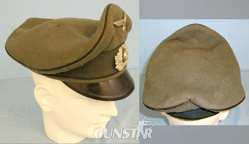  WW2 Era 1937 Nazi German NCO’s Heer Army Engineer / Pioneer’s Crusher Cap With White Metal Heer Eagle & White Metal State Cockade Badges.  Clothing