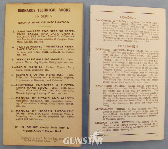  Two WWII Pocket manuals on the Sten Gun and other Automatic Guns. BO 450. Two WWII Pocket manuals on the Sten Gun and other Automatic Guns. BO 450. Other Accessory
