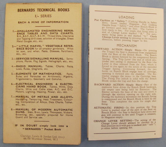  Two WWII Pocket manuals on the Sten Gun and other Automatic Guns. BO 450. Two WWII Pocket manuals on the Sten Gun and other Automatic Guns. BO 450. Other Accessory