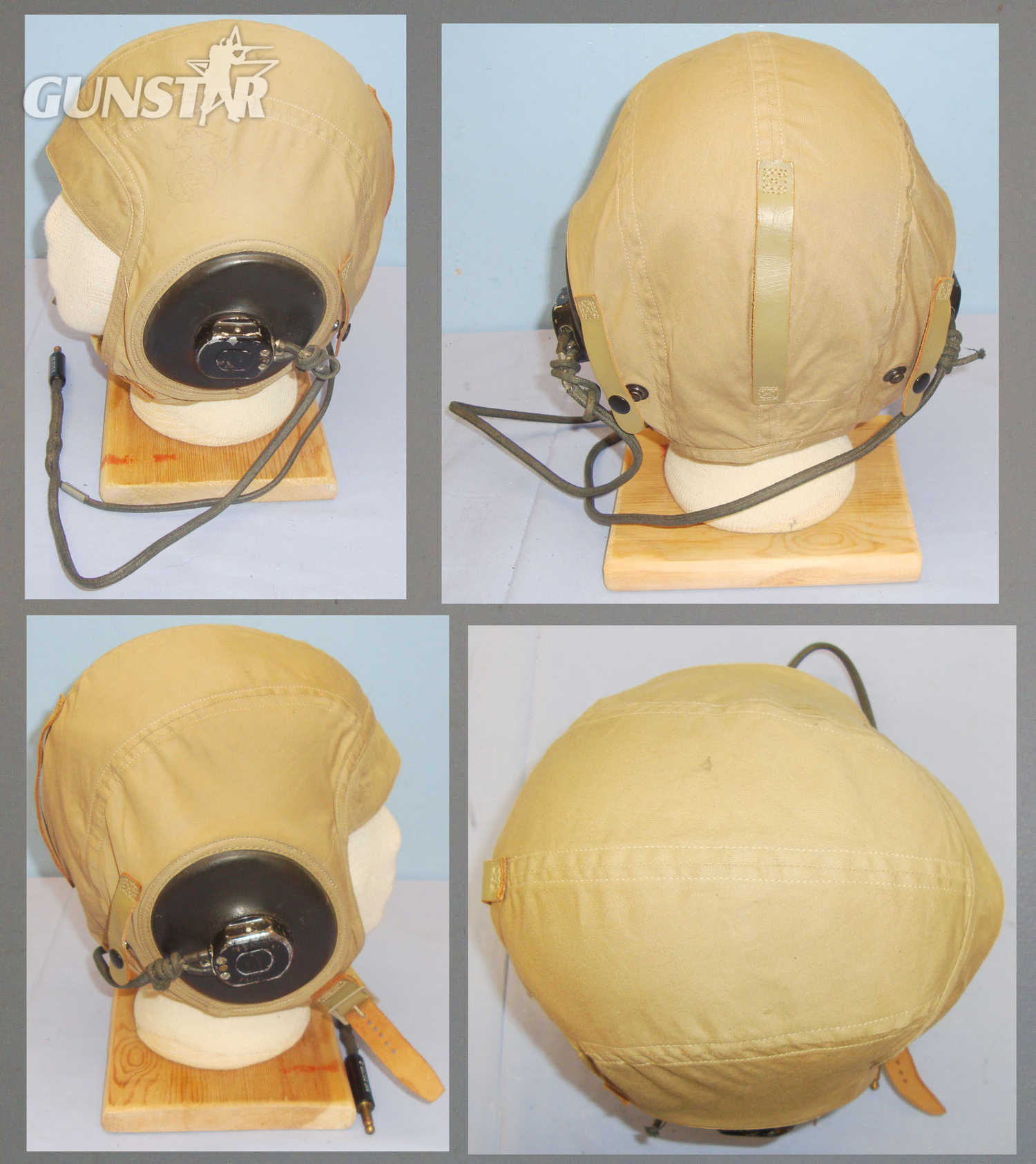 Excellent WWII US Navy/Marine Corps AN6540-3s Summer Flying Helmet with Full Wiring Looms. 20977. Excellent WWII US Navy/Marine Corps AN6540-3s Summer Flying Helmet with Full Wiring Looms. 20977. Clothing