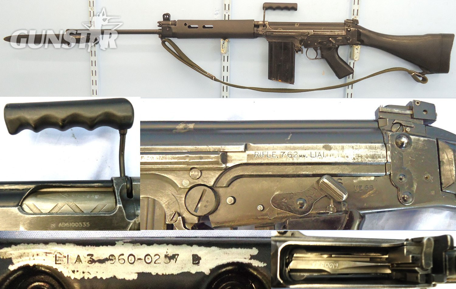 RARE**1958 British, Enfield L1A1 SLR (Self Loading Rifle) With Plastic Furniture, L1A3 Bayonet, Scabbard & Sling**1995 EARLY UK DEACTIVATION COCKS & DRY FIRES** Sn 23484:18 slr Semi-Auto None Rifle