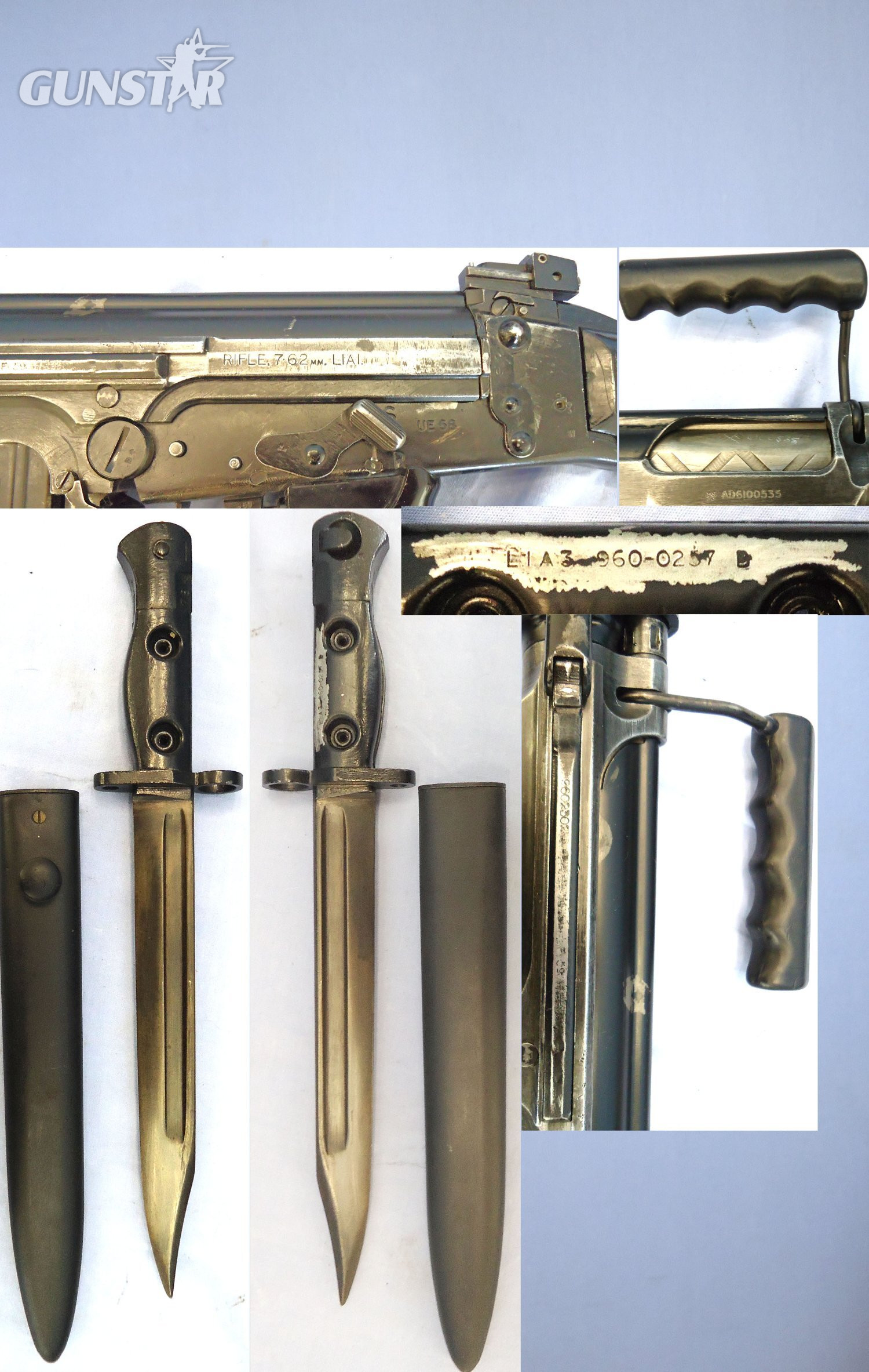  RARE**1958 British, Enfield L1A1 SLR (Self Loading Rifle) With Plastic Furniture, L1A3 Bayonet, Scabbard & Sling**1995 EARLY UK DEACTIVATION COCKS & DRY FIRES** Sn 23484:18 slr Semi-Auto None Rifle