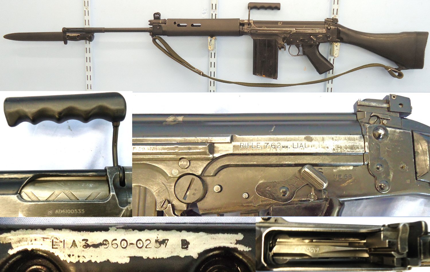 RARE**1958 British, Enfield L1A1 SLR (Self Loading Rifle) With Plastic Furniture, L1A3 Bayonet, Scabbard & Sling**1995 EARLY UK DEACTIVATION COCKS & DRY FIRES** Sn 23484:18 slr Semi-Auto None Rifle