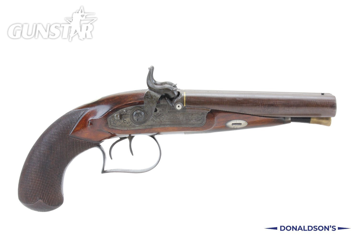 Nicholson Of London Double Barrel Traveling Pistol .54 Cal Muzzleloader Muzzleloader in 