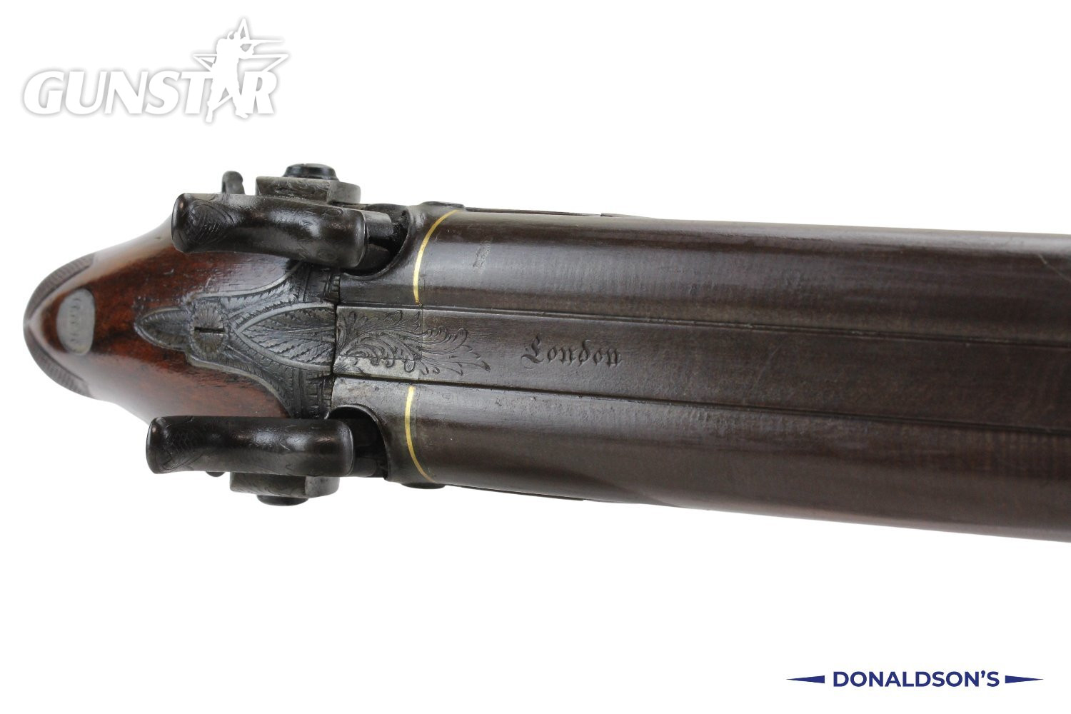  Nicholson Of London Double Barrel Traveling Pistol .54 Cal Muzzleloader Muzzleloader