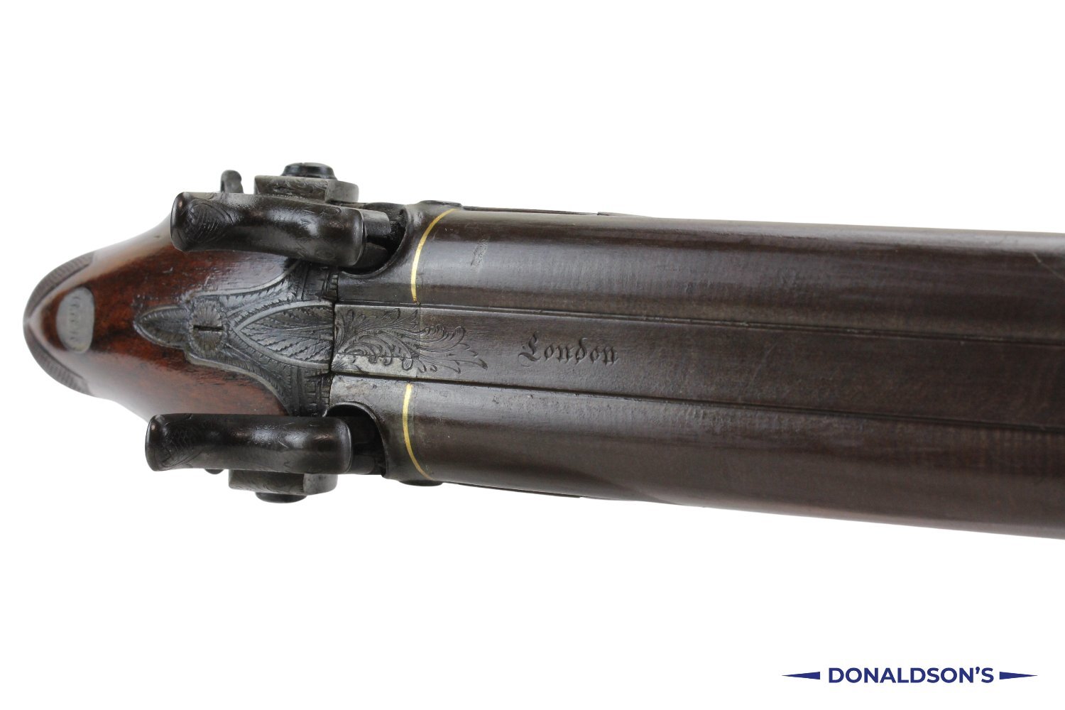  Nicholson Of London Double Barrel Traveling Pistol .54 Cal Muzzleloader Muzzleloader