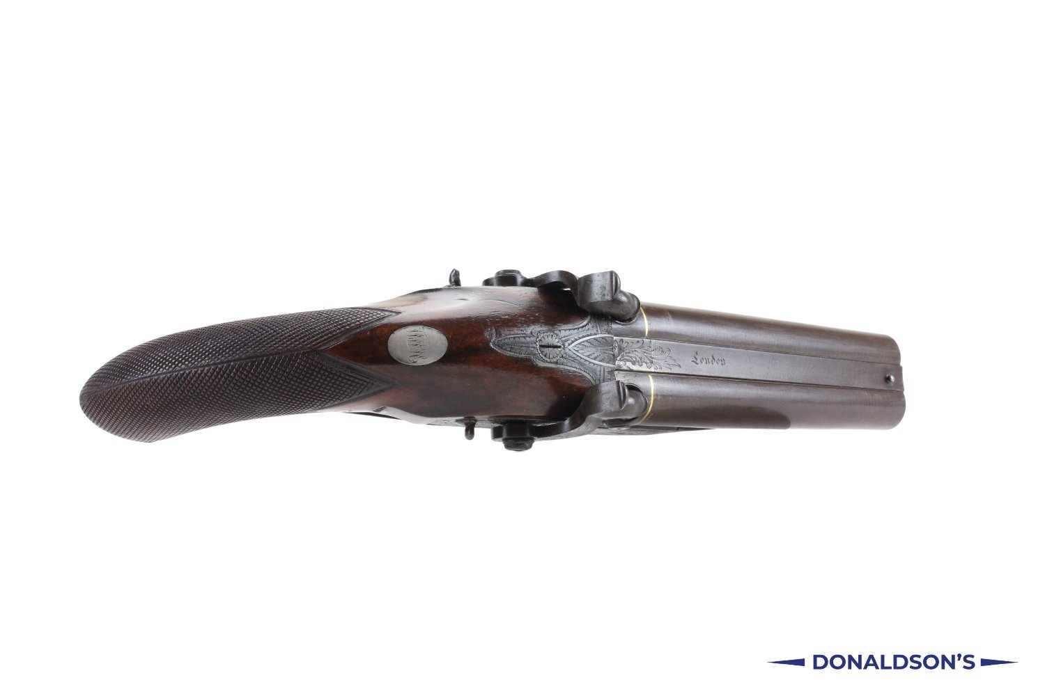 Nicholson Of London Double Barrel Traveling Pistol .54 Cal Muzzleloader Muzzleloader - {CATEGORY} in 