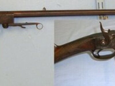 Beatley (Basingstoke) Percussion, Internal Firing Pin, Black Powder Rifle. Sn 14573 Single Shot .400 Cor-Bon Rifle