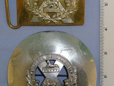 A Gordon Highlander’s Regimental Plaid Brooch & Buckle. BA 907  Antique & Militaria