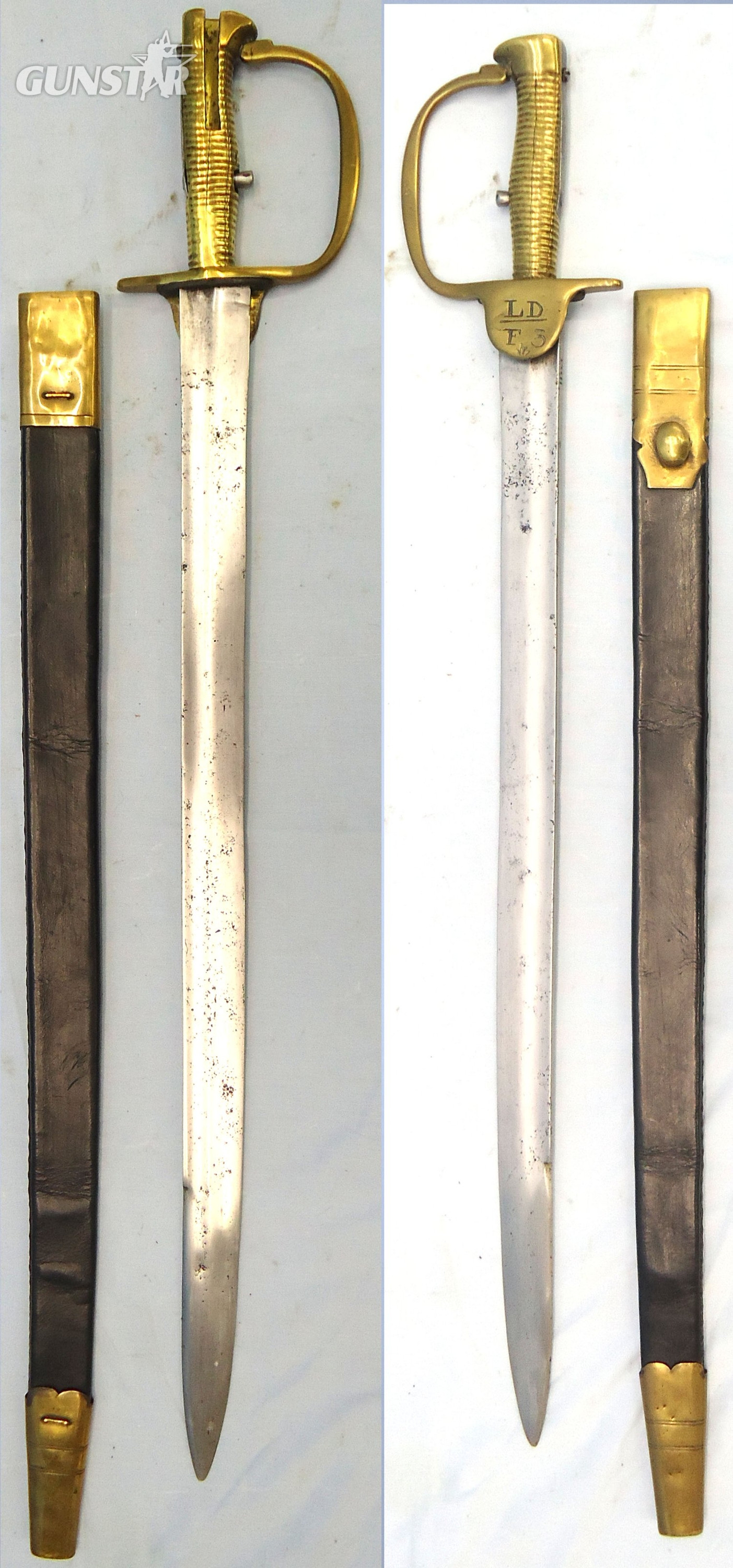 Very Rare, British 2nd Pattern Baker Rifle Sword Bayonet by Hill & Scabbard Regimentally Marked to the Battalion of London. Sn 23237  Bayonet