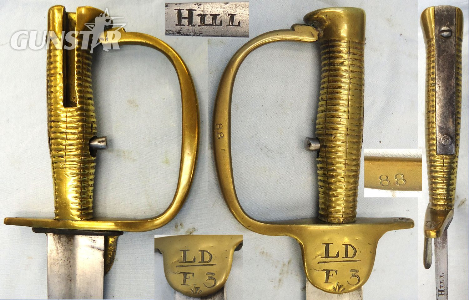  Very Rare, British 2nd Pattern Baker Rifle Sword Bayonet by Hill & Scabbard Regimentally Marked to the Battalion of London. Sn 23237  Bayonet