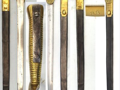 Very Rare, British 2nd Pattern Baker Rifle Sword Bayonet by Hill & Scabbard Regimentally Marked to the Battalion of London. Sn 23237  Bayonet