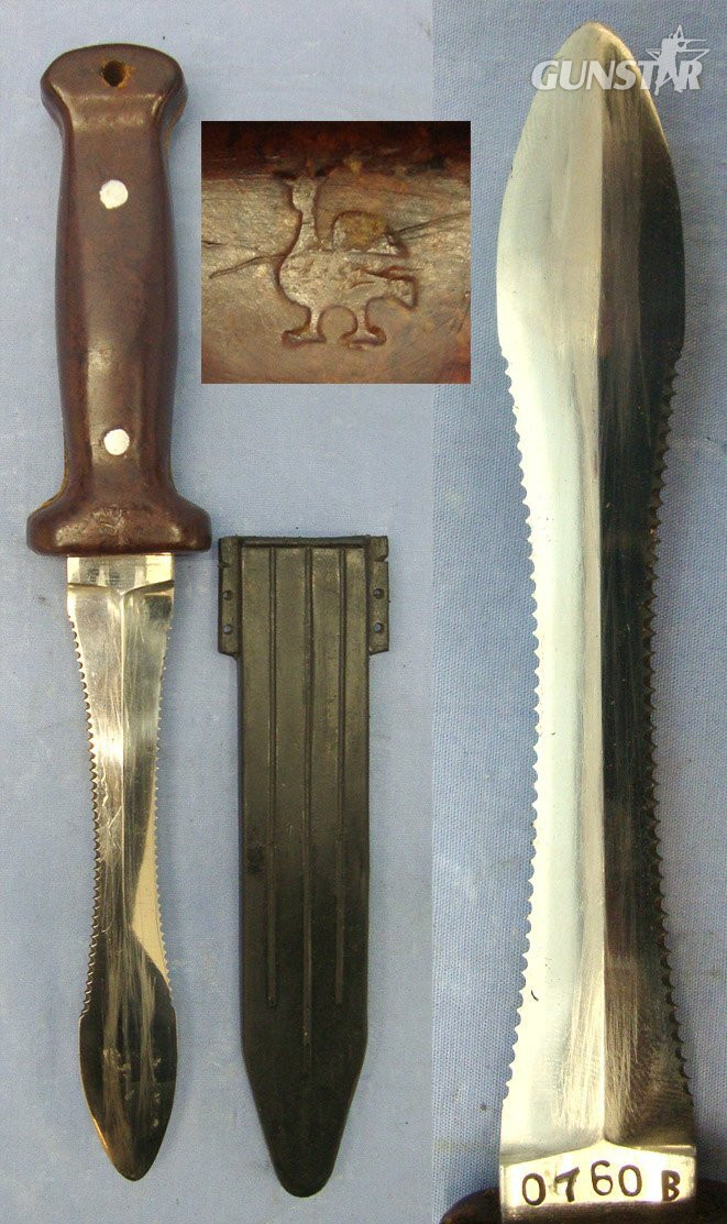 RARE**Cold War / Soviet Afghan War Era Russian Paratrooper’s & Pilot’s 2nd Model Jump Escape Knife & Scabbard. Sn 22067 Knive in 