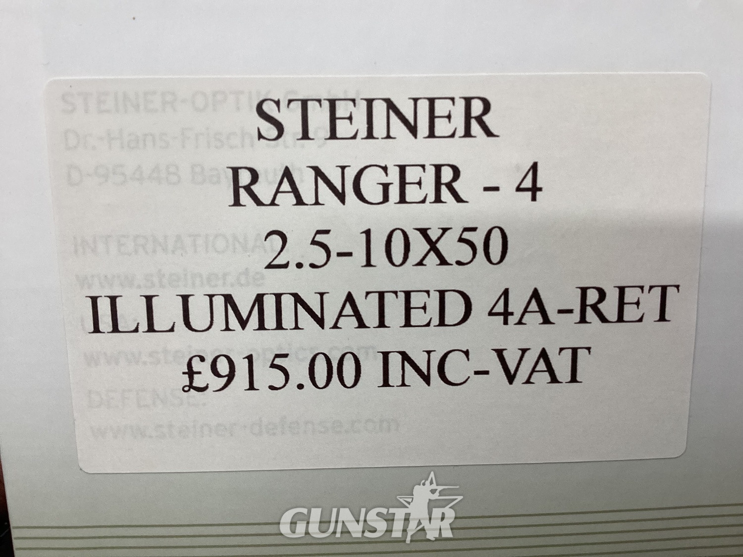 Steiner RANGER 4 2.5-10X50 ILLUMINATED Sight & Optic in 