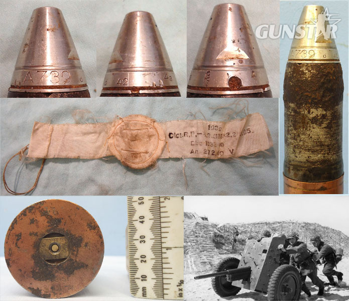 INERT DEACTIVATED. Unfired German WW2, 1938 Dated 3.7cm PAK 36 (37x250) HE (High Explosive) Round With A Copper Washed Steel Cartridge Case. - O 1711 INERT DEACTIVATED. Unfired German WW2, 1938 Dated 3.7cm PAK 36 (37x250) HE (High Explosive) Round With A Copper Washed Steel Cartridge Case. - O 1711  Other Ammunition