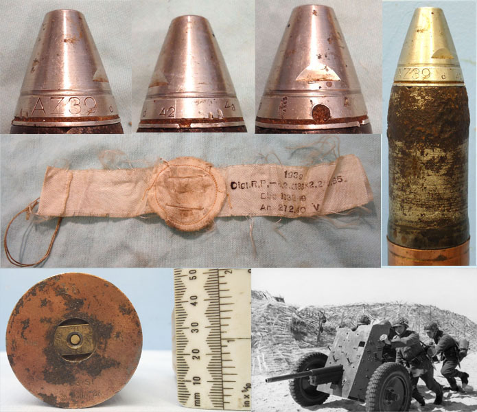 INERT DEACTIVATED. Unfired German WW2, 1938 Dated 3.7cm PAK 36 (37x250) HE (High Explosive) Round With A Copper Washed Steel Cartridge Case. - O 1711 INERT DEACTIVATED. Unfired German WW2, 1938 Dated 3.7cm PAK 36 (37x250) HE (High Explosive) Round With A Copper Washed Steel Cartridge Case. - O 1711  Other Ammunition
