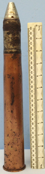  INERT DEACTIVATED. Unfired German WW2, 1938 Dated 3.7cm PAK 36 (37x250) HE (High Explosive) Round With A Copper Washed Steel Cartridge Case. - O 1711 INERT DEACTIVATED. Unfired German WW2, 1938 Dated 3.7cm PAK 36 (37x250) HE (High Explosive) Round With A Copper Washed Steel Cartridge Case. - O 1711  Other Ammunition