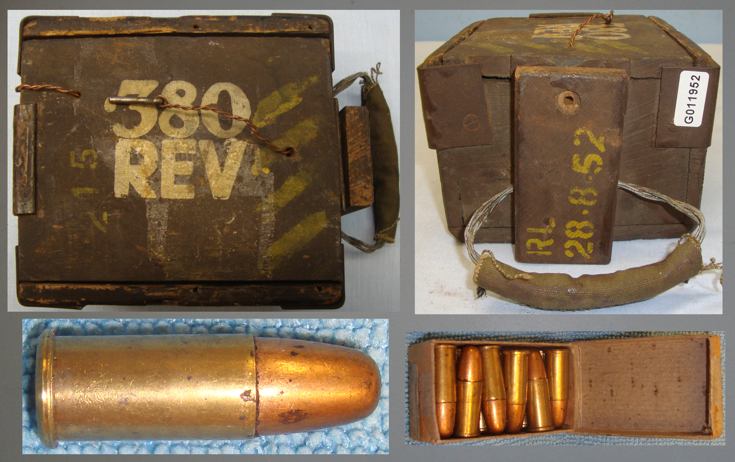INERT DEACTIVATED**British Cold War Service Box of .380 Revolver MK2z Revolver Rounds. 19116. British Cold War Service Box of .380 Revolver MK2z Revolver Rounds. 19116.  Hunting Rounds