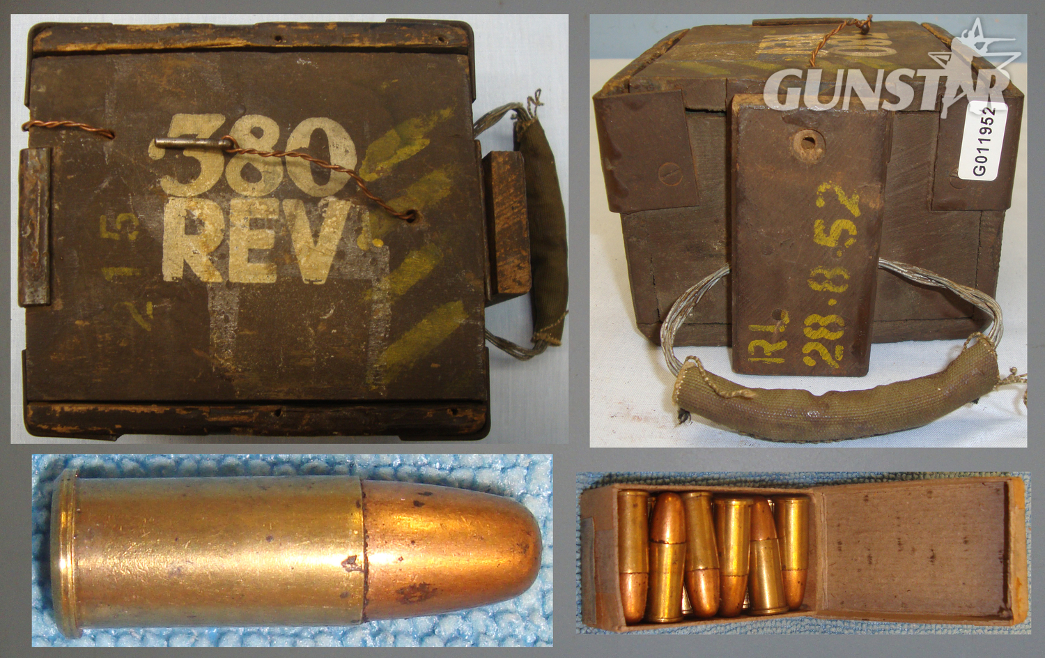 INERT DEACTIVATED**British Cold War Service Box of .380 Revolver MK2z Revolver Rounds. 19116. British Cold War Service Box of .380 Revolver MK2z Revolver Rounds. 19116.  Hunting Rounds