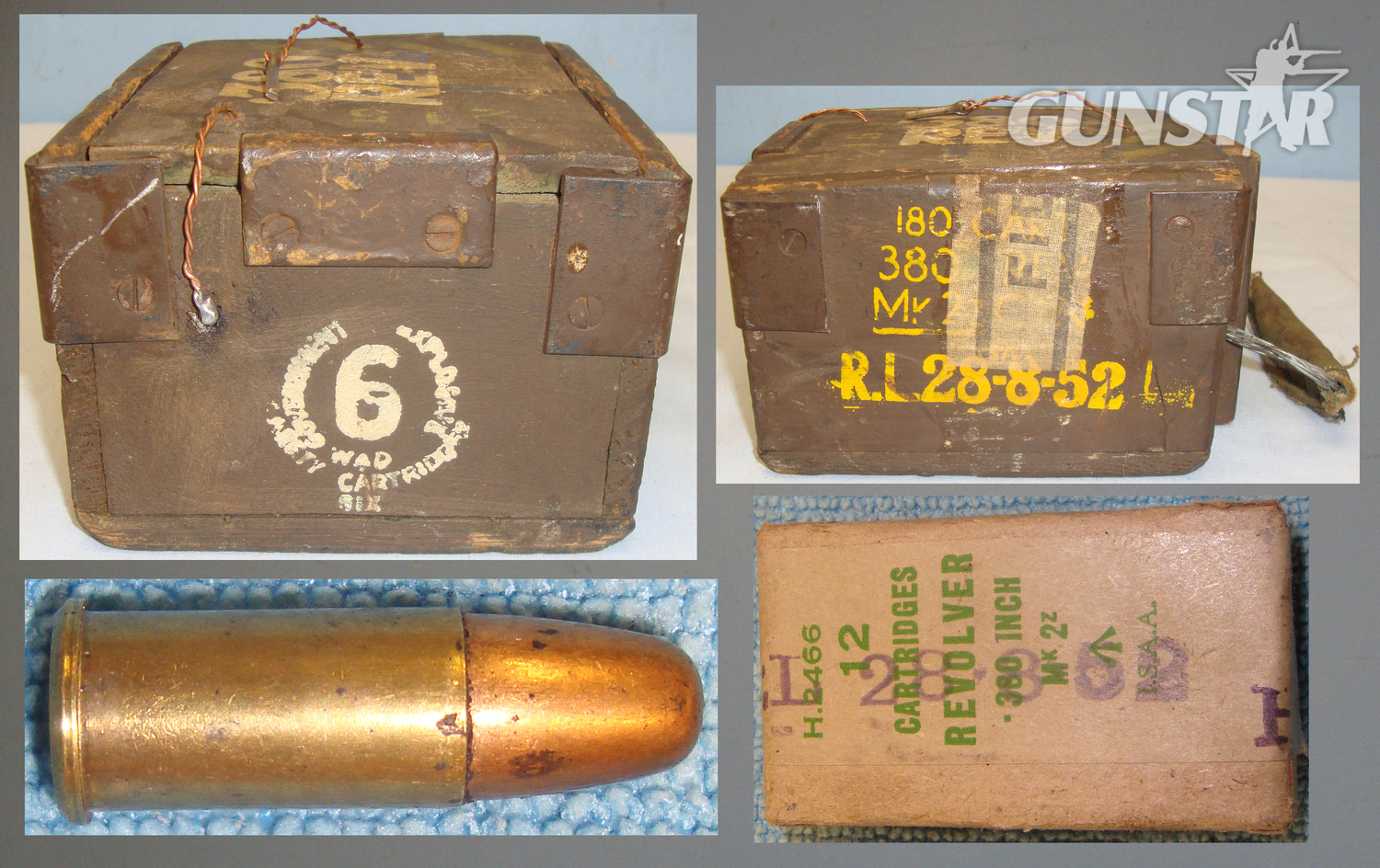  INERT DEACTIVATED**British Cold War Service Box of .380 Revolver MK2z Revolver Rounds. 19116. British Cold War Service Box of .380 Revolver MK2z Revolver Rounds. 19116.  Hunting Rounds