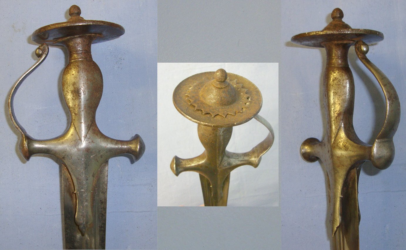 WW1 Era Indian Troops Talwar (Aka Talwaar Or Tulwar) Fighting Sword / Sabre & Khaki Field Covered Scabbard. Sn 21449:15 Sword