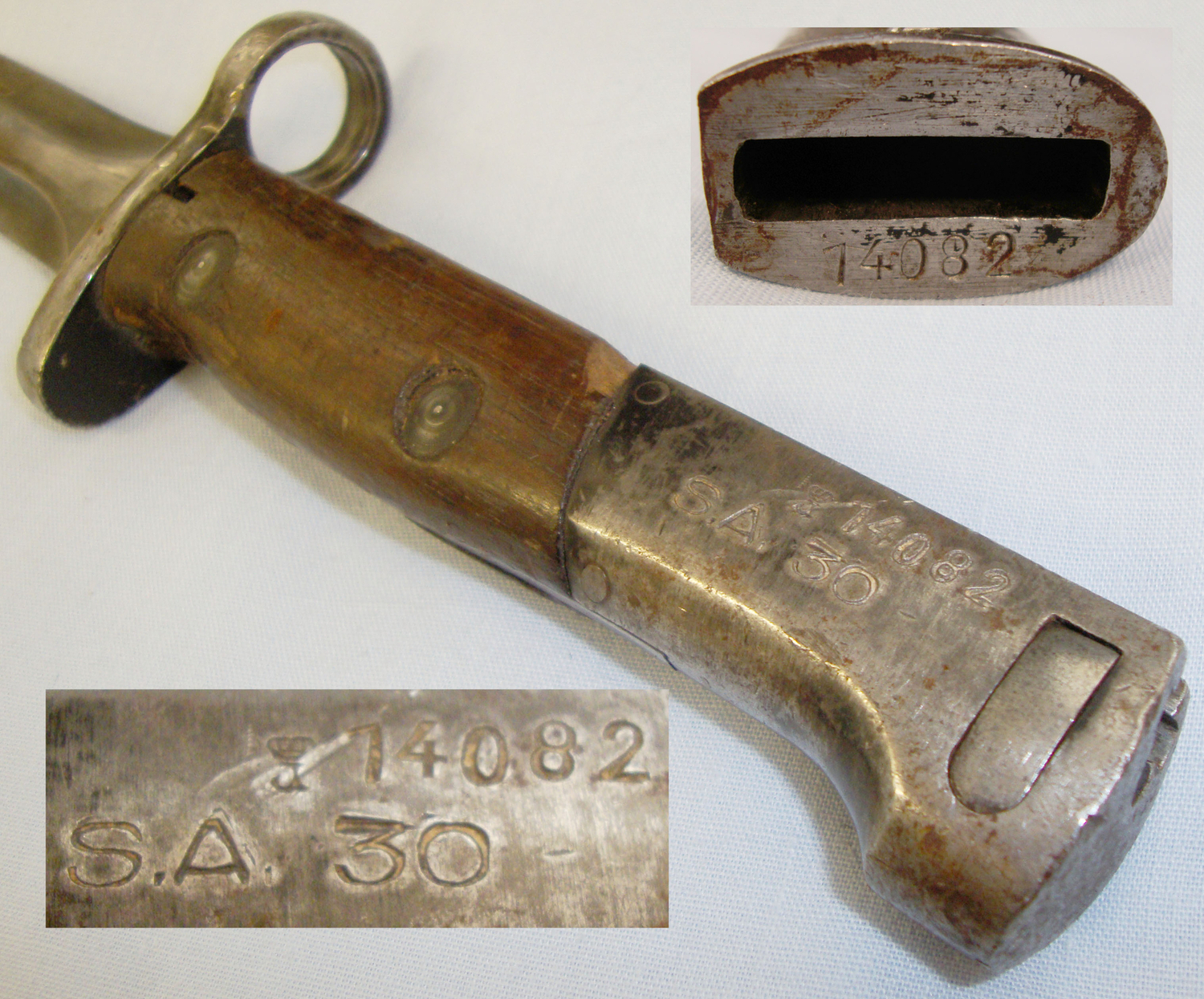 Matching Numbers* Belgian 1949 Bayonet and Scabbard. BAYO 522 Bayonet