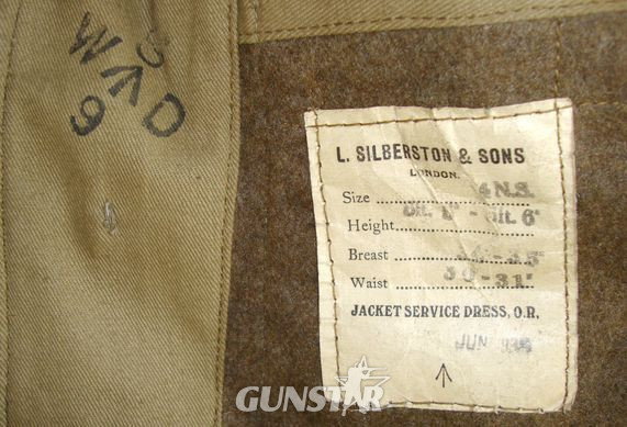Silberston & Sons London Unissued, WW2 1939 British Army Other Ranks Khaki Battle/ Service Dress Tunic/ J Clothing