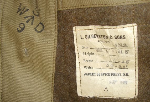 Silberston & Sons London Unissued, WW2 1939 British Army Other Ranks Khaki Battle/ Service Dress Tunic/ J Clothing