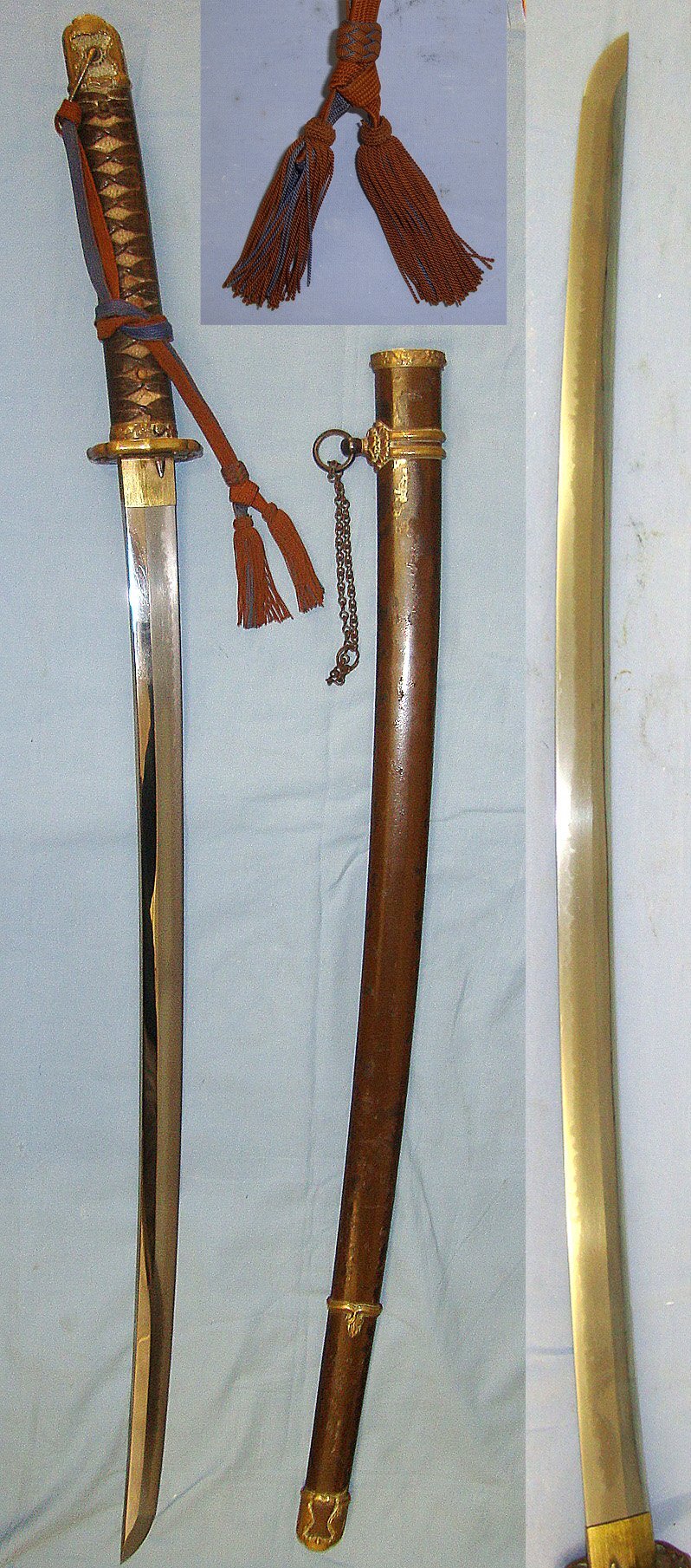  WW2 NATIONAL TREASURE SMITH SIGNED & DATED*MINT FULL POLISH BLADE*SPECIAL ORDER*1940 Japanese Army Officer’s Type 98 Gunto Katana Gendaito Traditionally Hand Forged Sword By ‘NOSHU JU KANE NOBU’, Rank Tassel, Scabbard With Hanger Chain & Expert Asse Sword