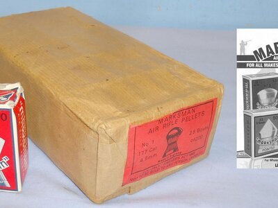 Rare/Un-opened* c1970 Original ‘Brick’ Package Containing 25 Boxes of 200 No1 .177 Marksman Air Rifle Pellets. 21817. Rare/Un-opened* c1970 Original ‘Brick’ Package Containing 25 Boxes of 200 No1 .177 Marksman Air Rifle Pellets. 21817.  Other Accessory