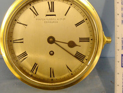 Fenton Rusell & Co Ltd, Edinburgh, Scotland Brass Cased Naval Bulkhead Ship’s Clock By Fenton Rusell & Co Ltd, Edinburgh, Sc Other Accessory