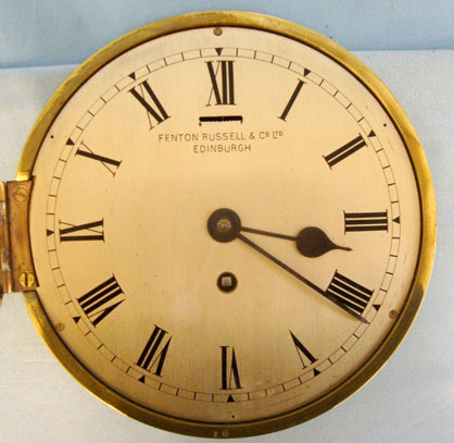  Fenton Rusell & Co Ltd, Edinburgh, Scotland Brass Cased Naval Bulkhead Ship’s Clock By Fenton Rusell & Co Ltd, Edinburgh, Sc Other Accessory