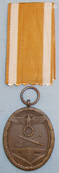 WWII Nazi Issue West Wall Medal and Ribbon. BA 399. WWII Nazi Issue West Wall Medal and Ribbon. BA 399. Other Accessory in 