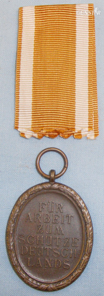  WWII Nazi Issue West Wall Medal and Ribbon. BA 399. WWII Nazi Issue West Wall Medal and Ribbon. BA 399. Other Accessory