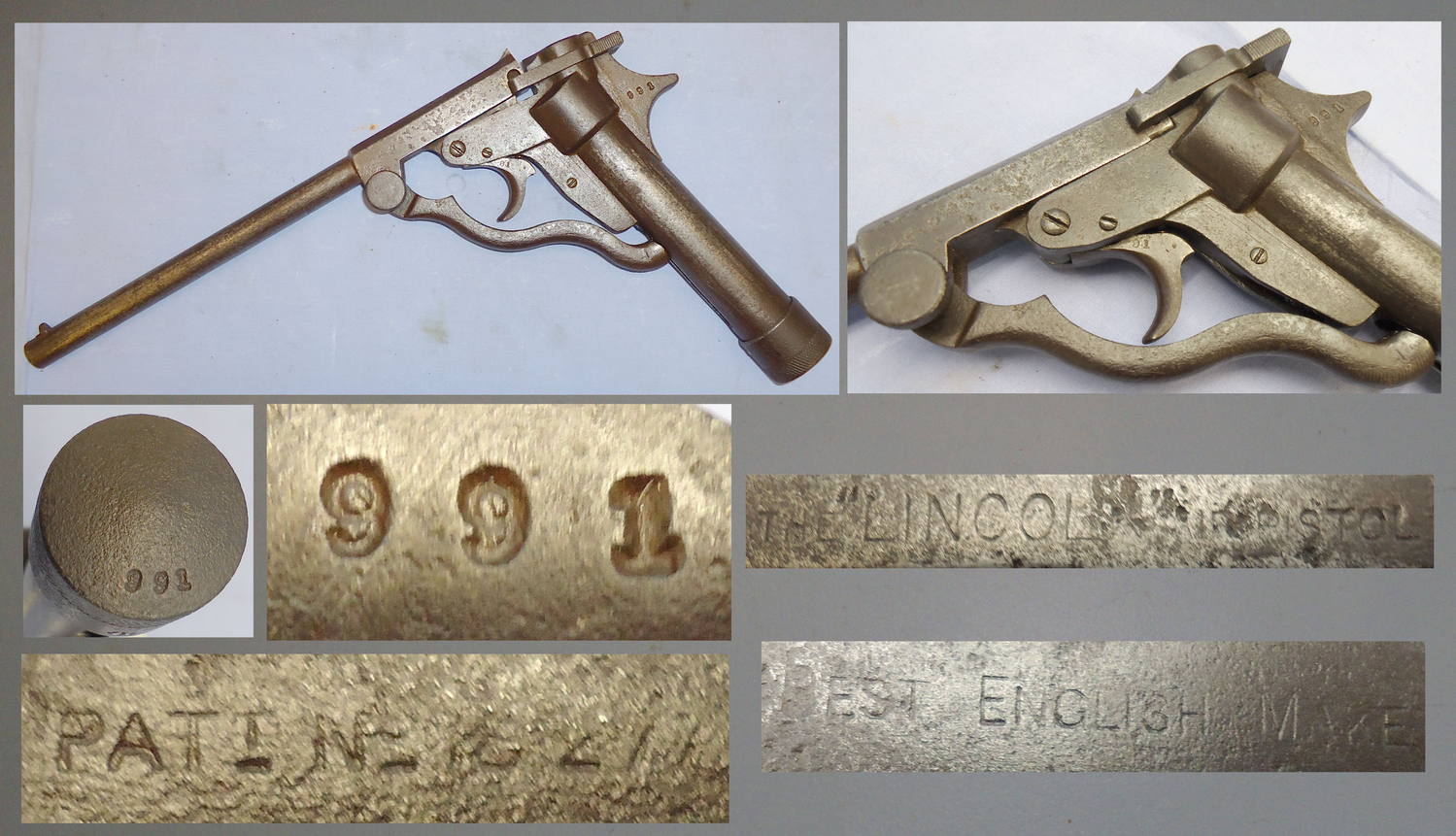 Lincoln Jeffries Lincoln Jeffries Standard Model ‘The Lincoln Air Pistol’ .177 calibre. 21295. .177