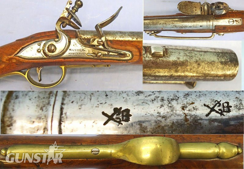  Mather (Newcastle) British Officers .65” Calibre, Model 1773 Eliott Service Flintlock Carbine by Mather of Newcastle. Sn - 21851:6 Muzzleloader .65 Cal Muzzleloader Rifle