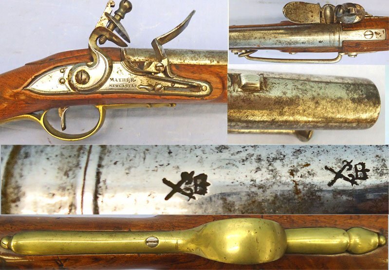  Mather (Newcastle) British Officers .65” Calibre, Model 1773 Eliott Service Flintlock Carbine by Mather of Newcastle. Sn - 21851:6 Muzzleloader .65 Cal Muzzleloader Rifle
